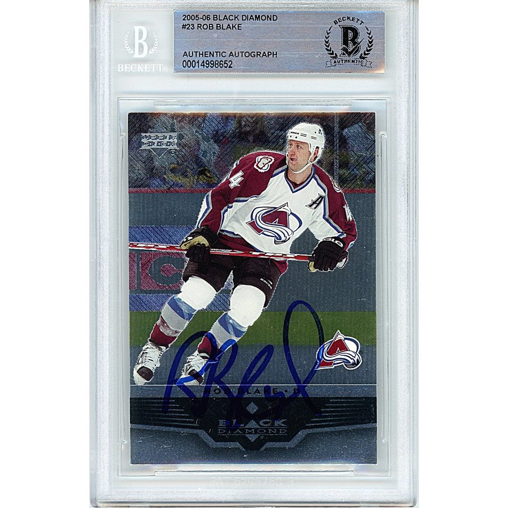 Rob Blake Signed 2005-06 Upper Deck Black Diamond Hockey Card Beckett Autograph